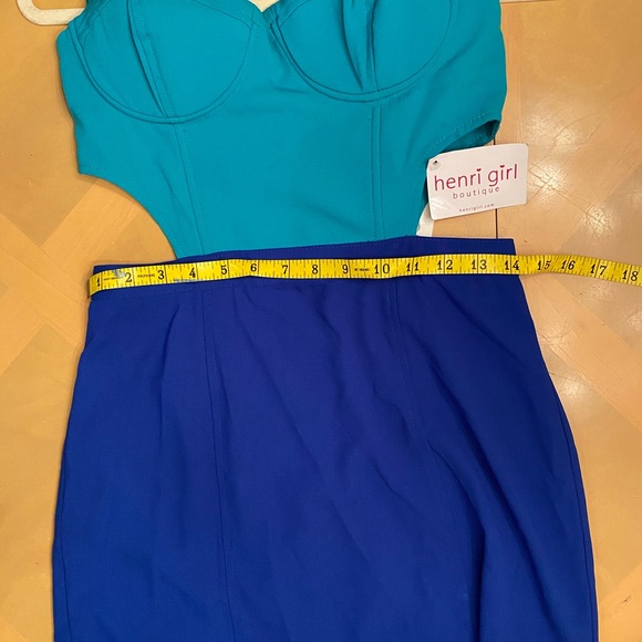 Blue multi color bustier dress - Picture 3 of 5